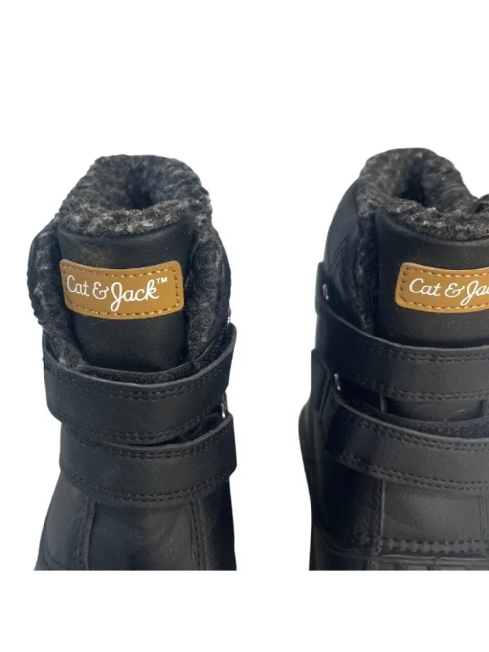 Cat & Jack Winter Snow Boots Faux Fur Lining Kids Size 9 Black